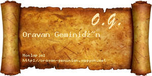 Oravan Geminián névjegykártya